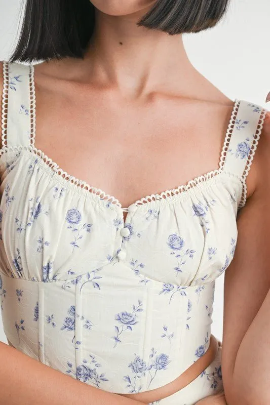 Floral Bustier Top