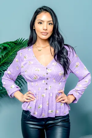 Floral lavender blouse