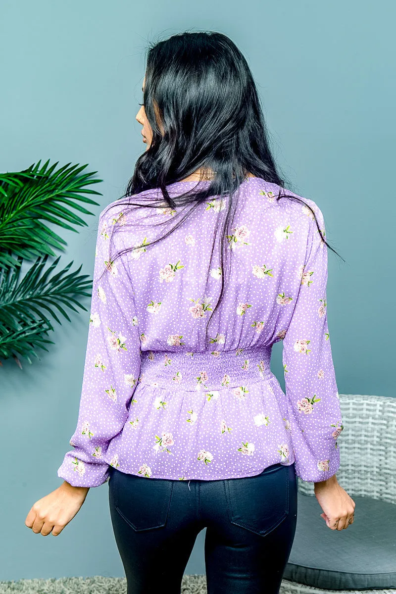 Floral lavender blouse