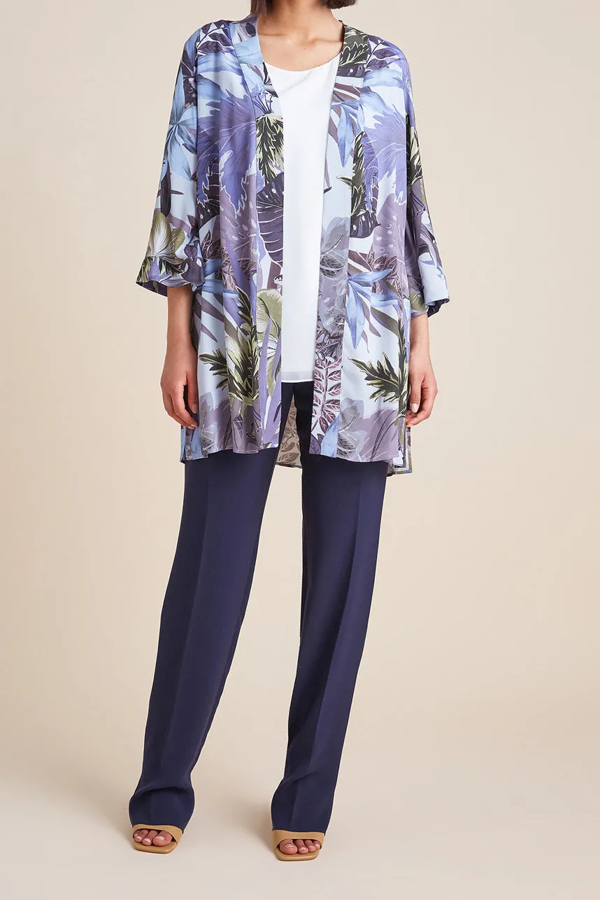FLORAL OPEN-FRONTED BLOUSE
