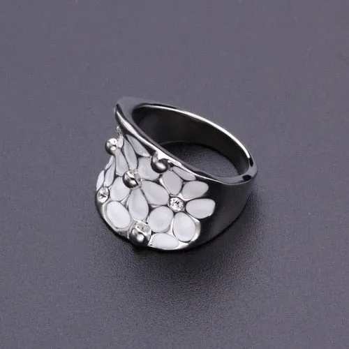 Flower Oil Dripping Ring for Women Wedding Jewellery