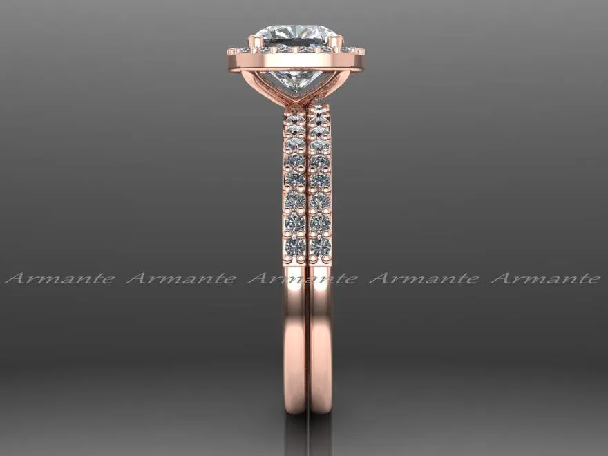 Forever Brilliant Moissanite & Diamonds Rose Gold Rings