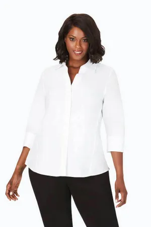 Foxcroft Women's Paige Button Down Blouse in White