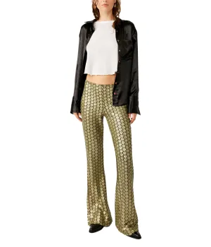 Free People Wilder Days Sequin Flare Rocker Olive 4