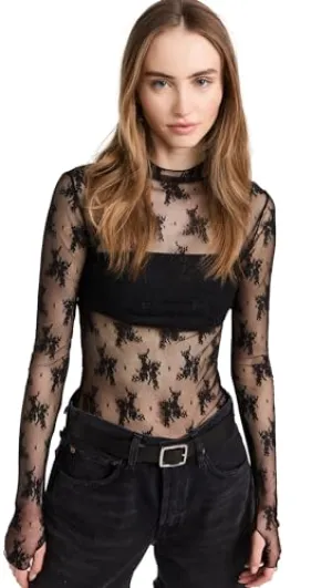 Free People Women's Lady Lux Layering Top, Black