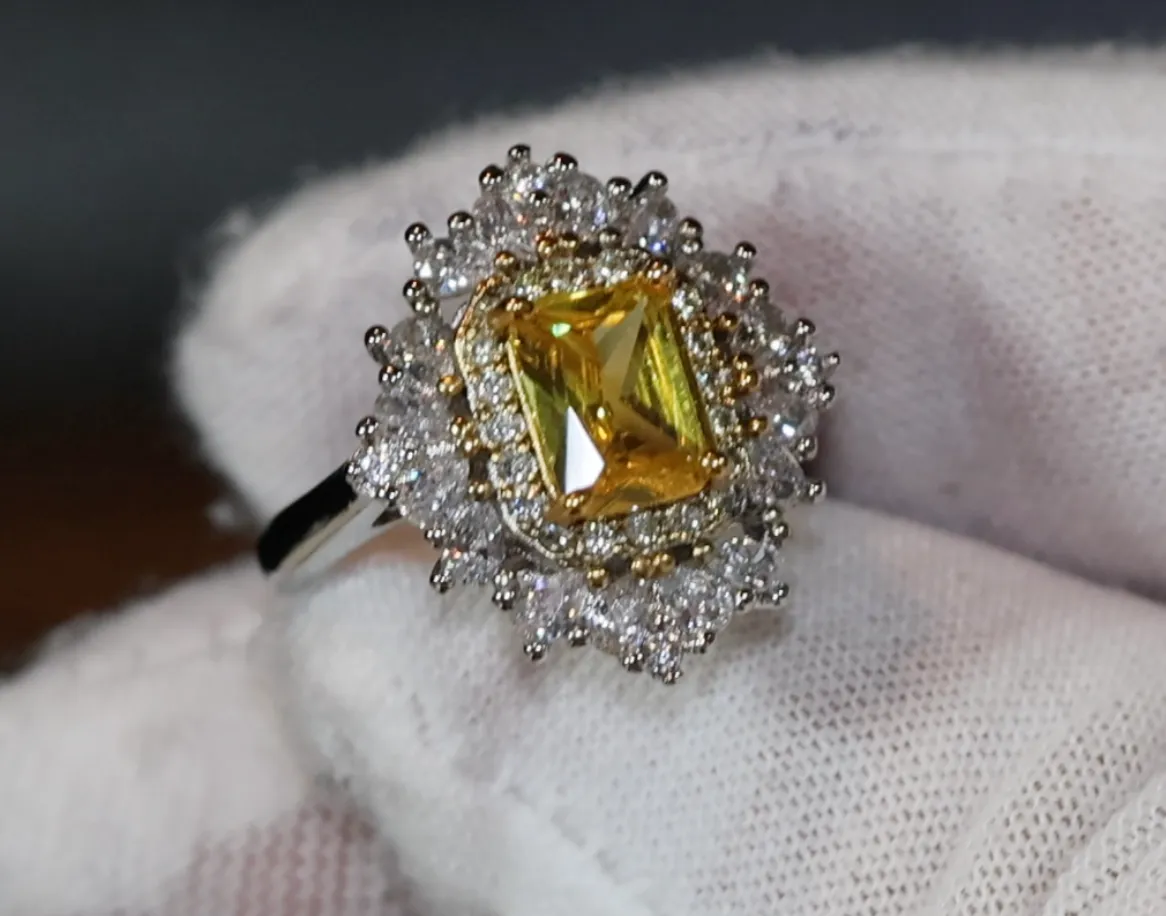 Friendship Ring | Emerald Ring | Yellow Diamond Ring | Yellow Diamond Engagement Rings | Baguette Ring | Womens Engagement Ring