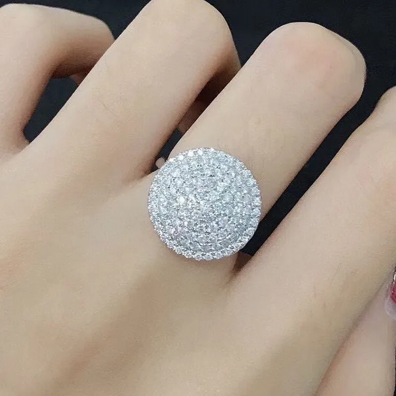 Full Bling Iced Out Ring Women  Engagement Jewelry