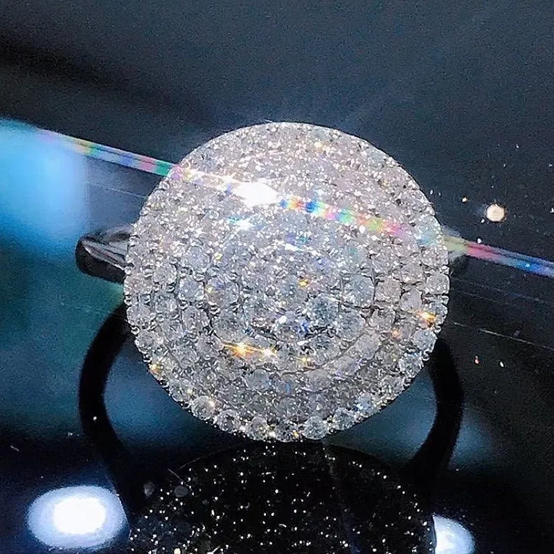 Full Bling Iced Out Ring Women  Engagement Jewelry