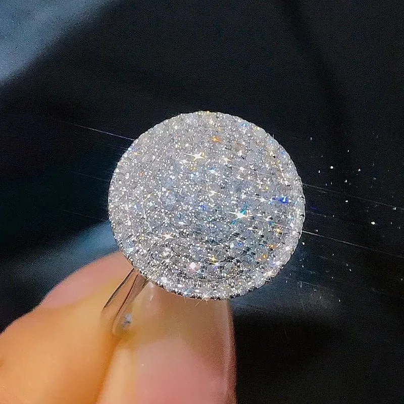 Full Bling Iced Out Ring Women  Engagement Jewelry