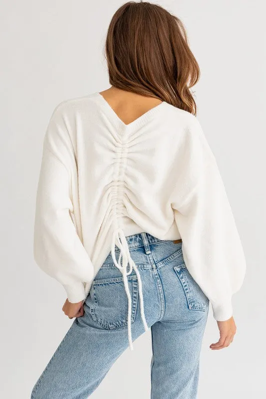 Fuzzy Sweater with Back Rouching