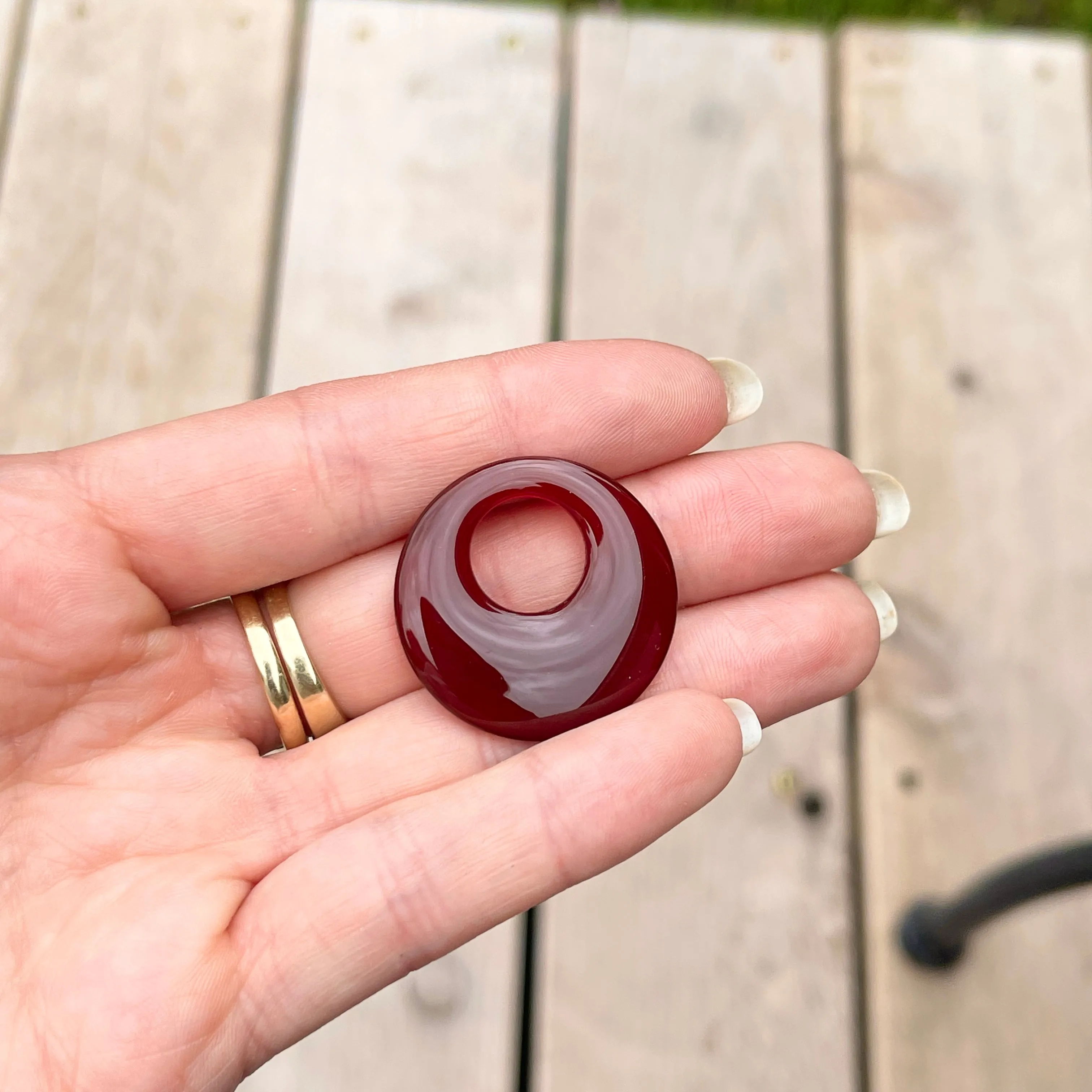 Genuine Red Carnelian Round Disc Gemstone Earring Charms