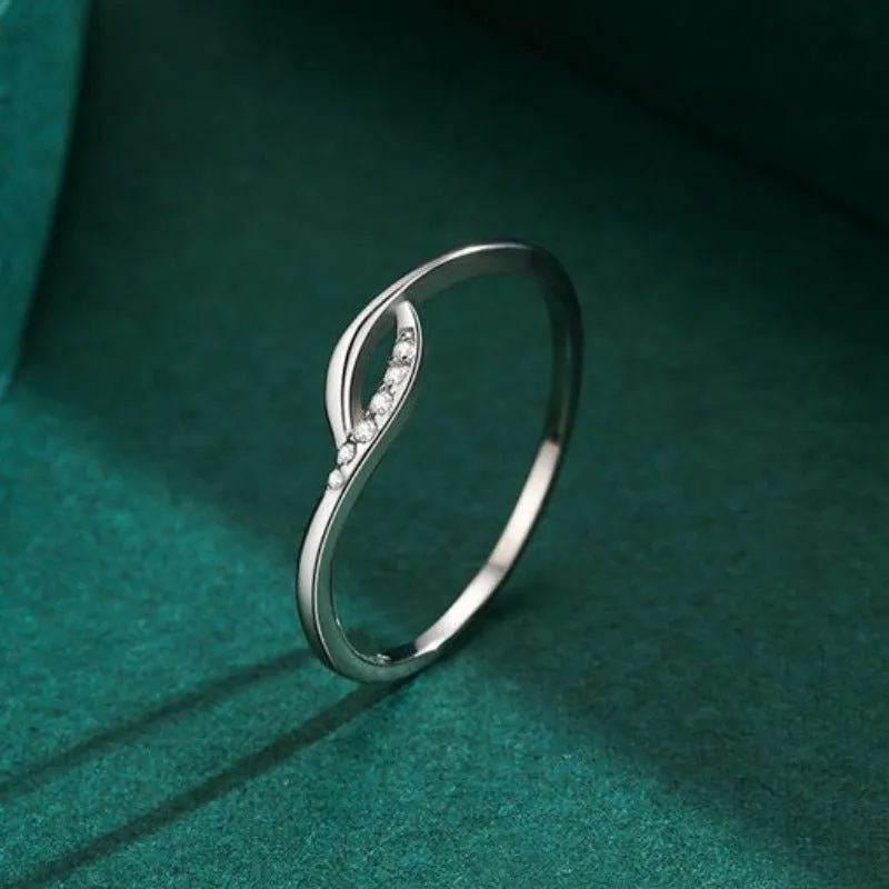 Genuine White Sapphire Engagement Ring For Women 925 Silver Jewelry