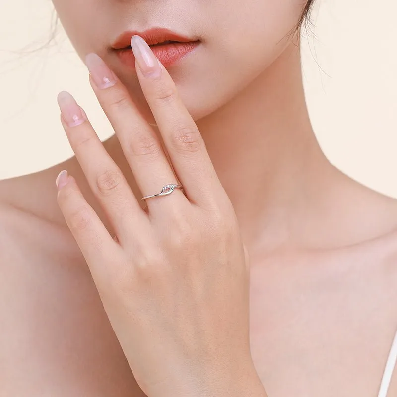 Genuine White Sapphire Engagement Ring For Women 925 Silver Jewelry