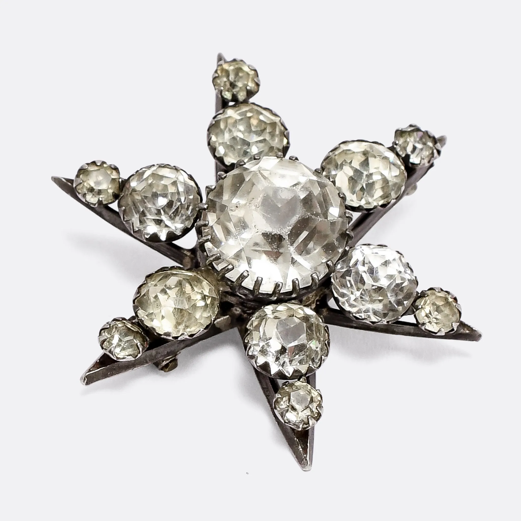 Georgian Rock Crystal Star Brooch