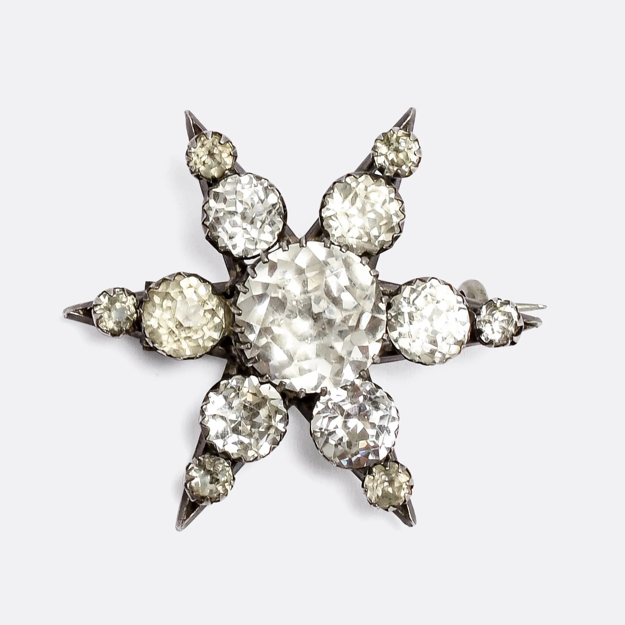 Georgian Rock Crystal Star Brooch