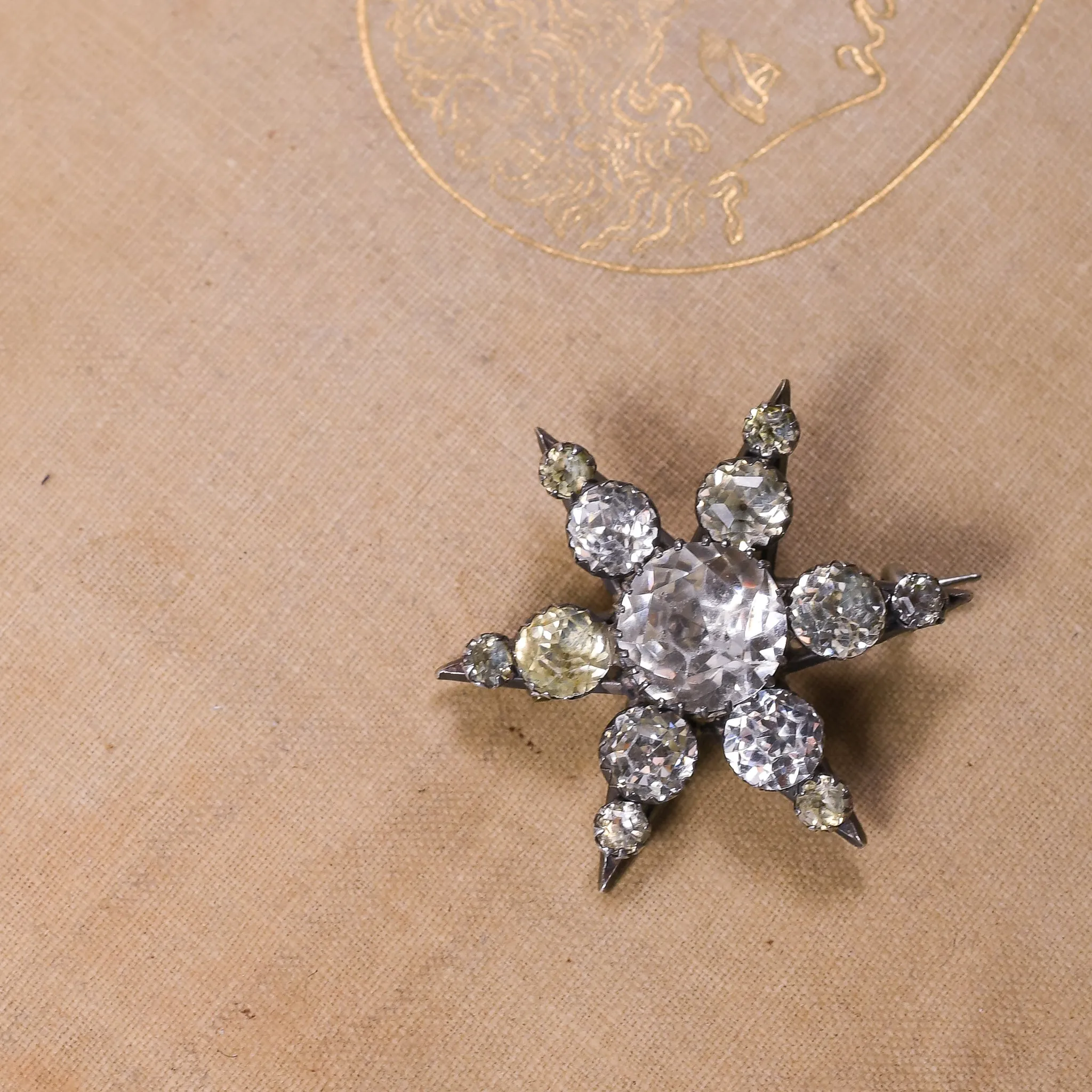 Georgian Rock Crystal Star Brooch