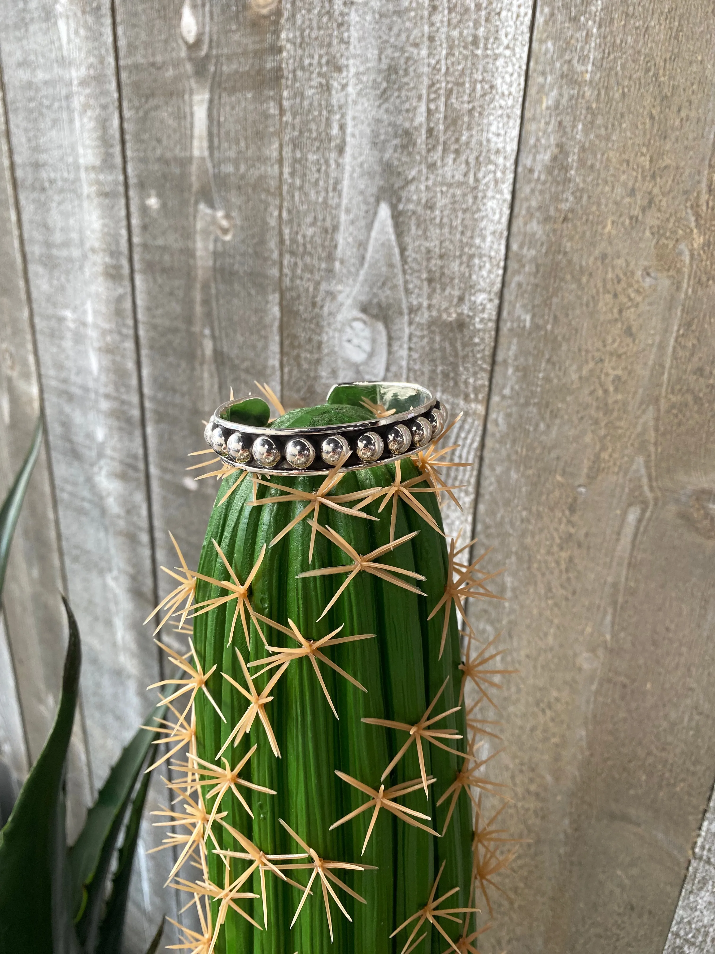 Georgina 8mm Sterling Silver Cuff Bracelet