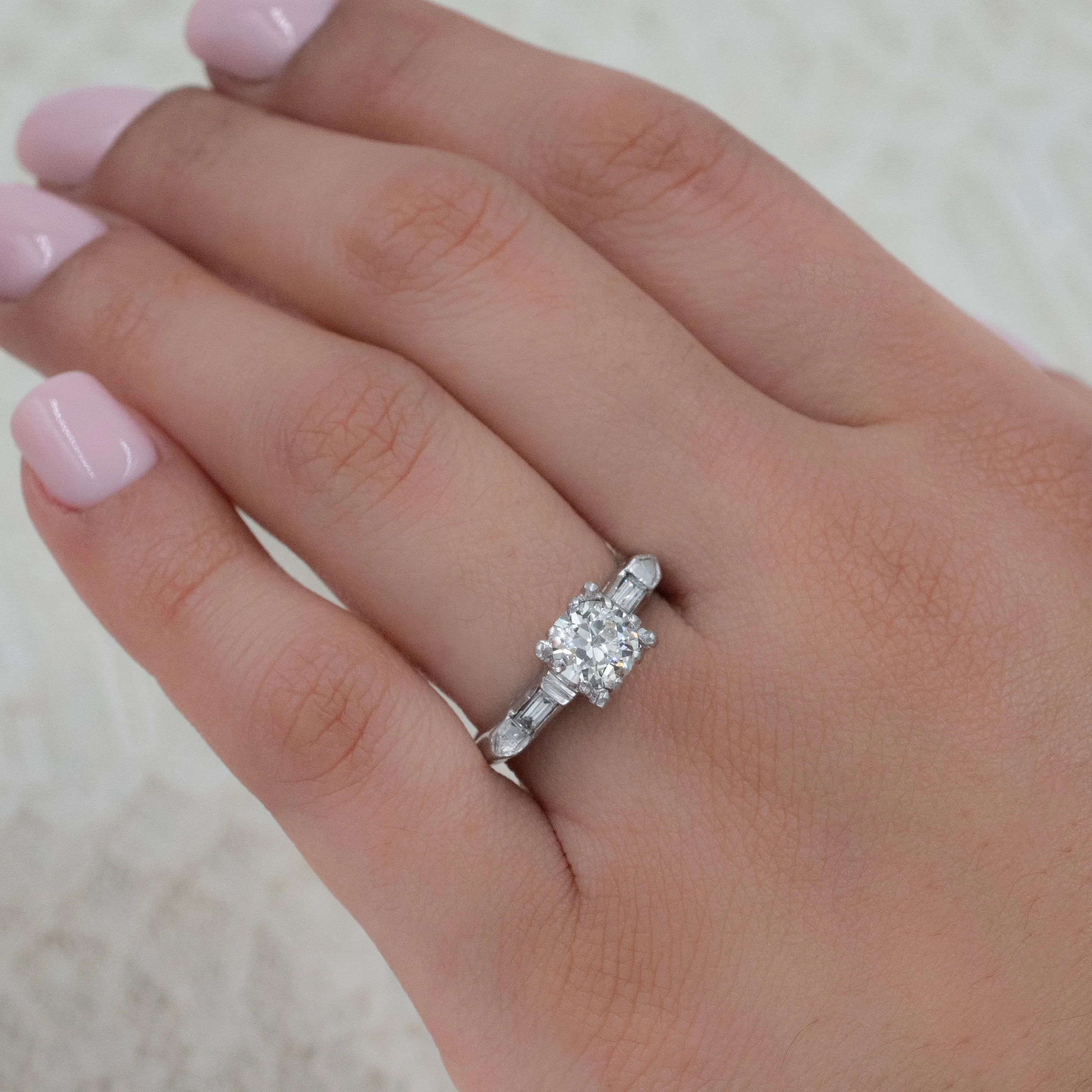 GIA-Certified .95 Carat Diamond Ring C. 1940s