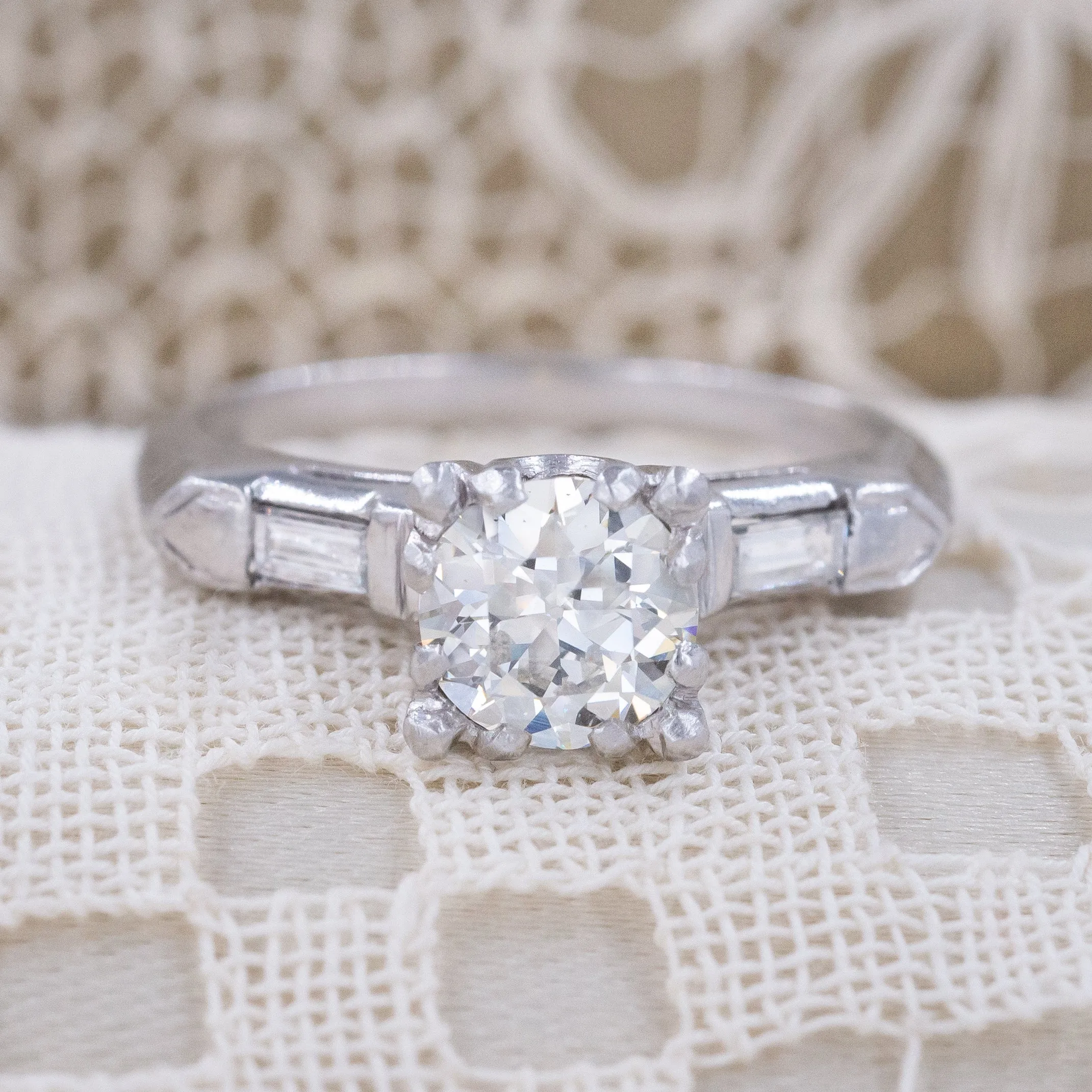 GIA-Certified .95 Carat Diamond Ring C. 1940s