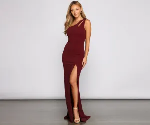 Gianna Metallic Stylish One Shoulder Dress