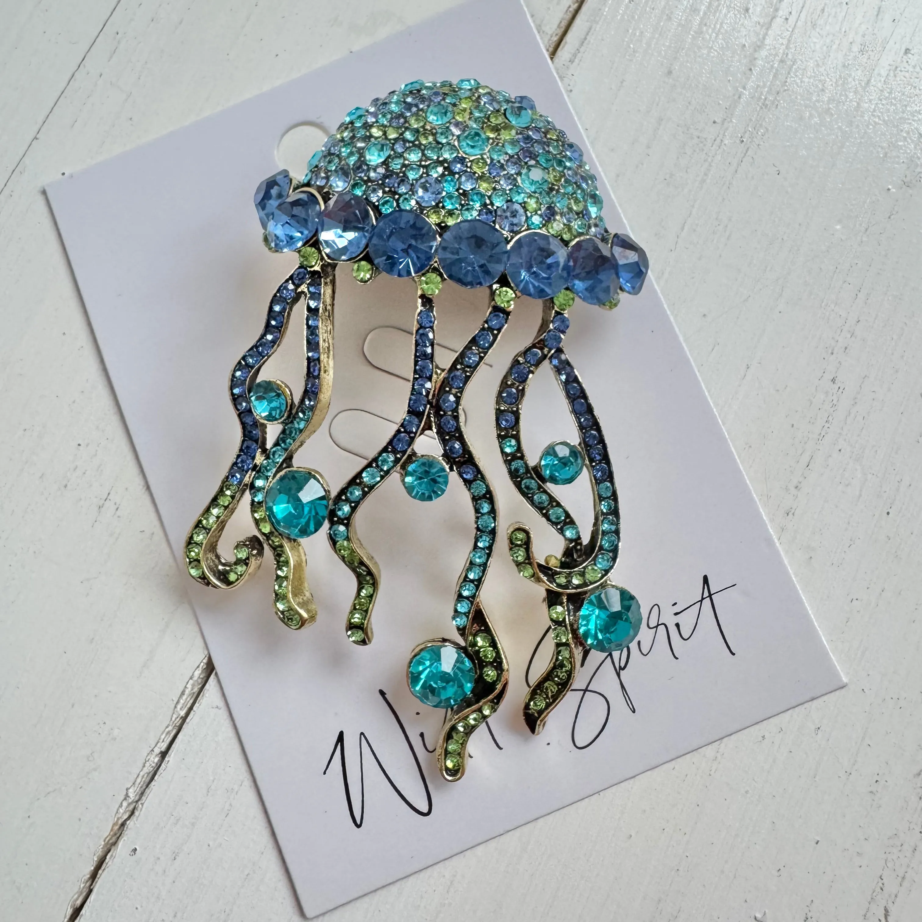Giant Blue Jellyfish Brooch
