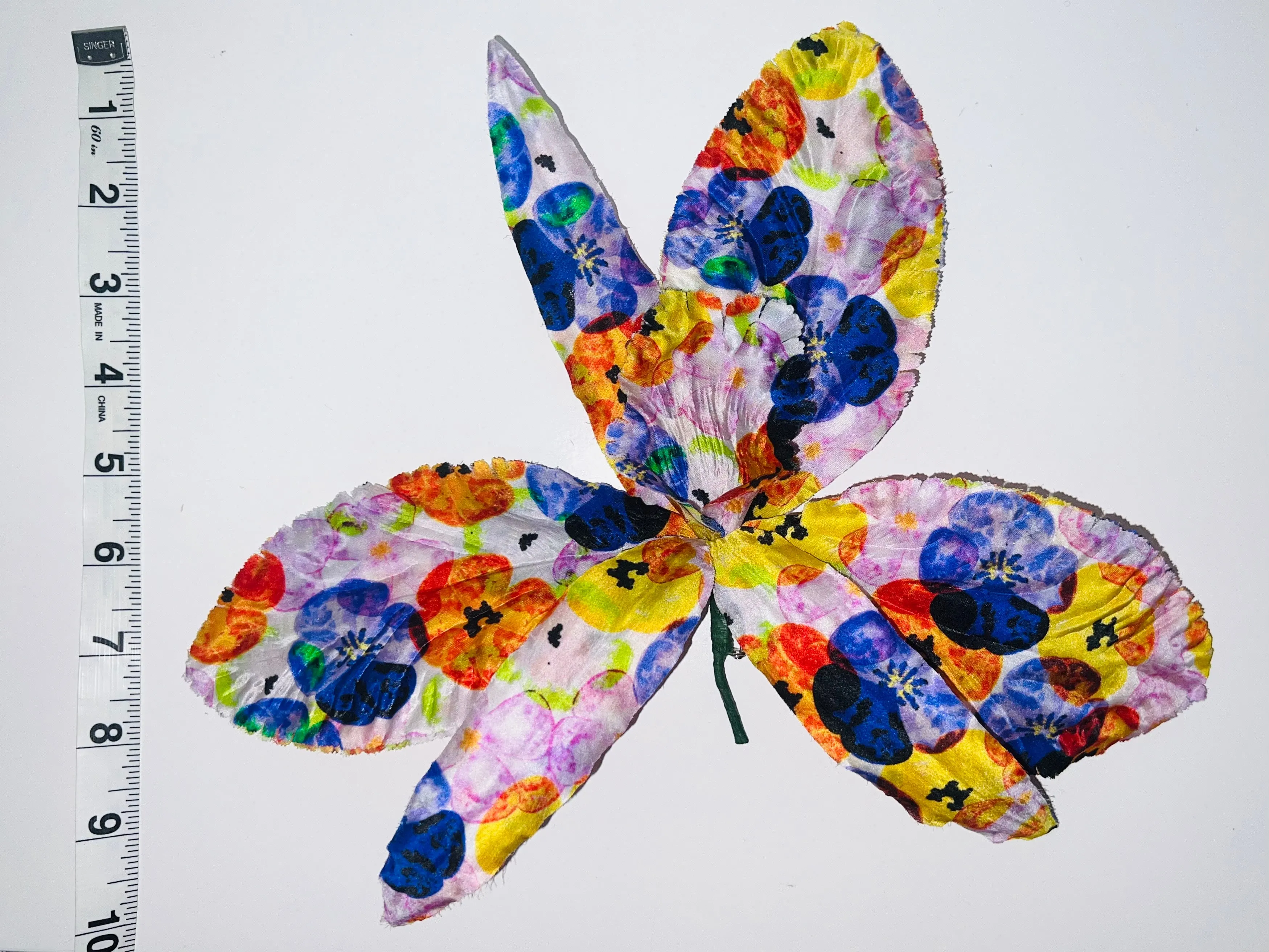 Glass Pansy Silk Orchid Brooch