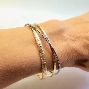 Gold and Silver Cuff Bracelet (Medium Weight)