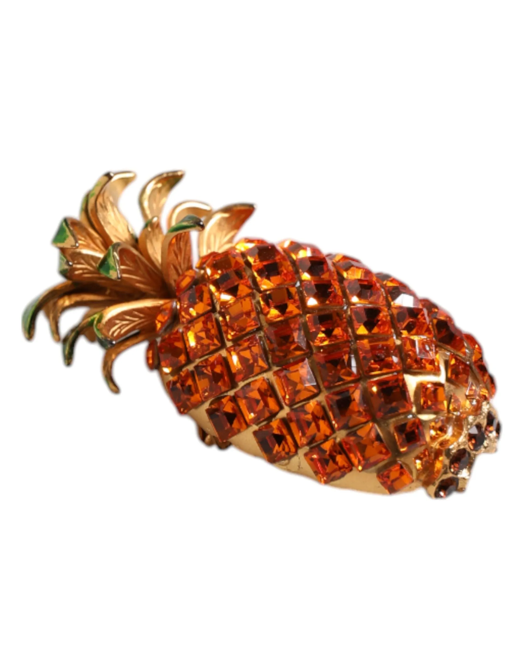 Gold Brass Pineapple Crystal Jewelry Brooch Pin