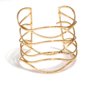 GOLD CUFF BRACELET #SQ313-96571G (IH15)