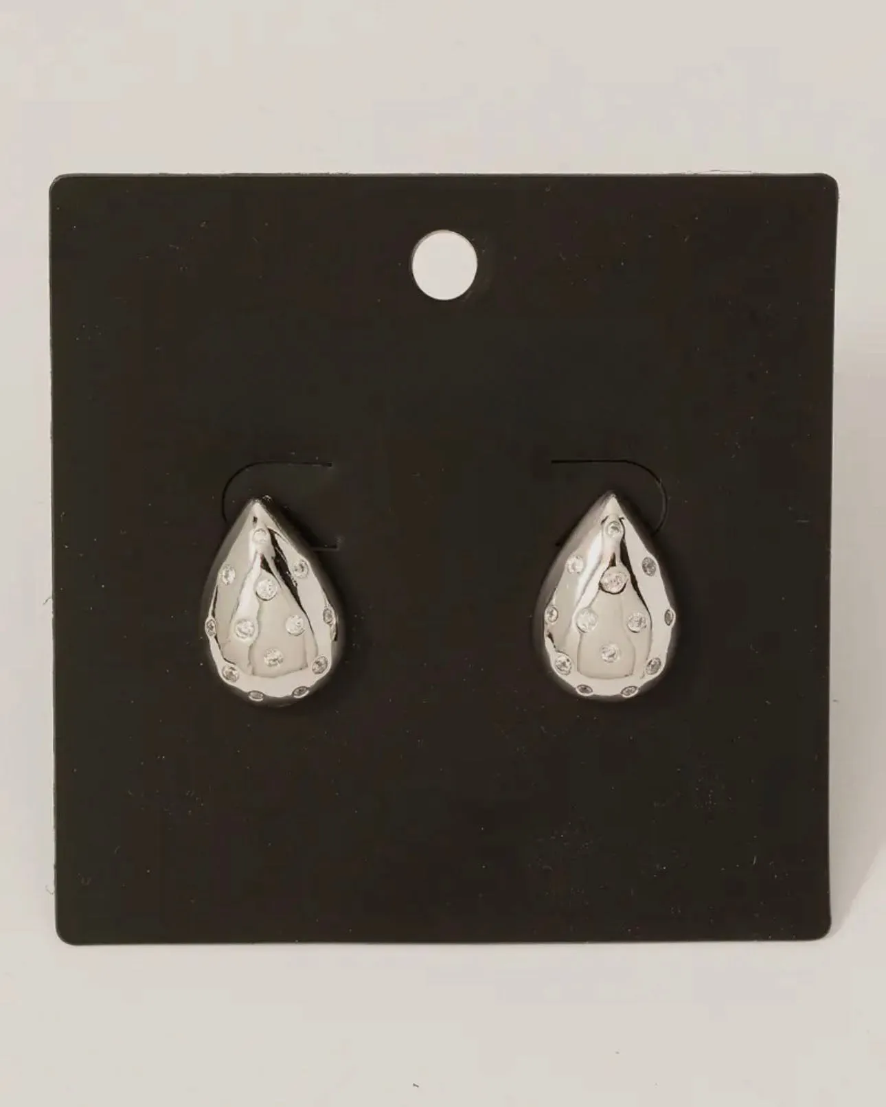 Gold Dipped Rhinestone Studded Teardrop Earrings