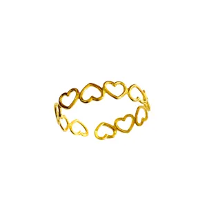 Gold Hearts Cuff