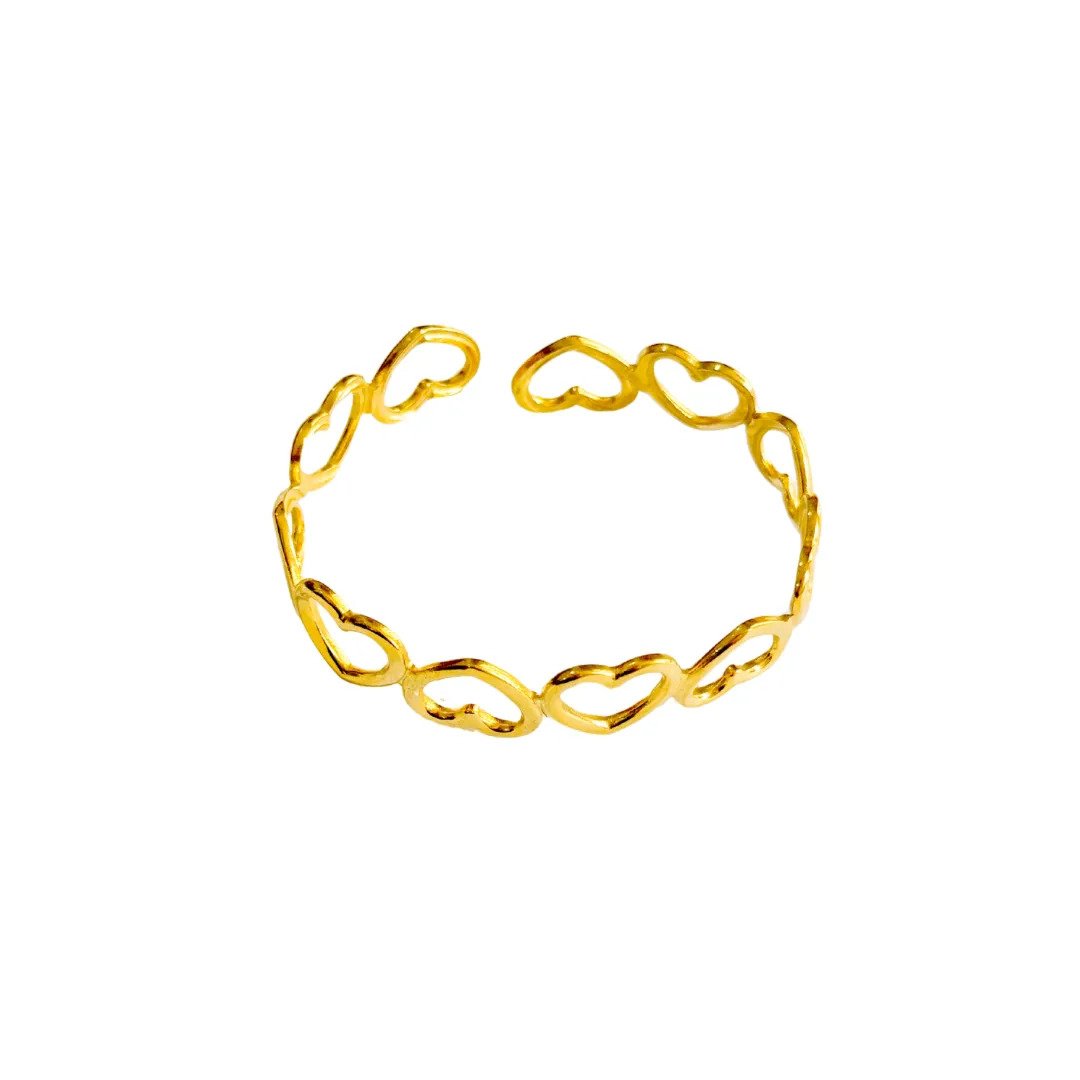 Gold Hearts Cuff