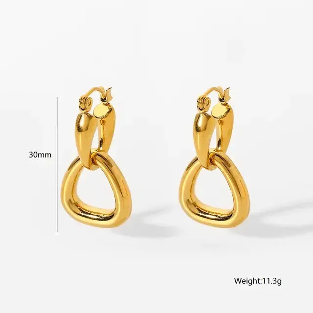Gold Hoop Drop Earrings