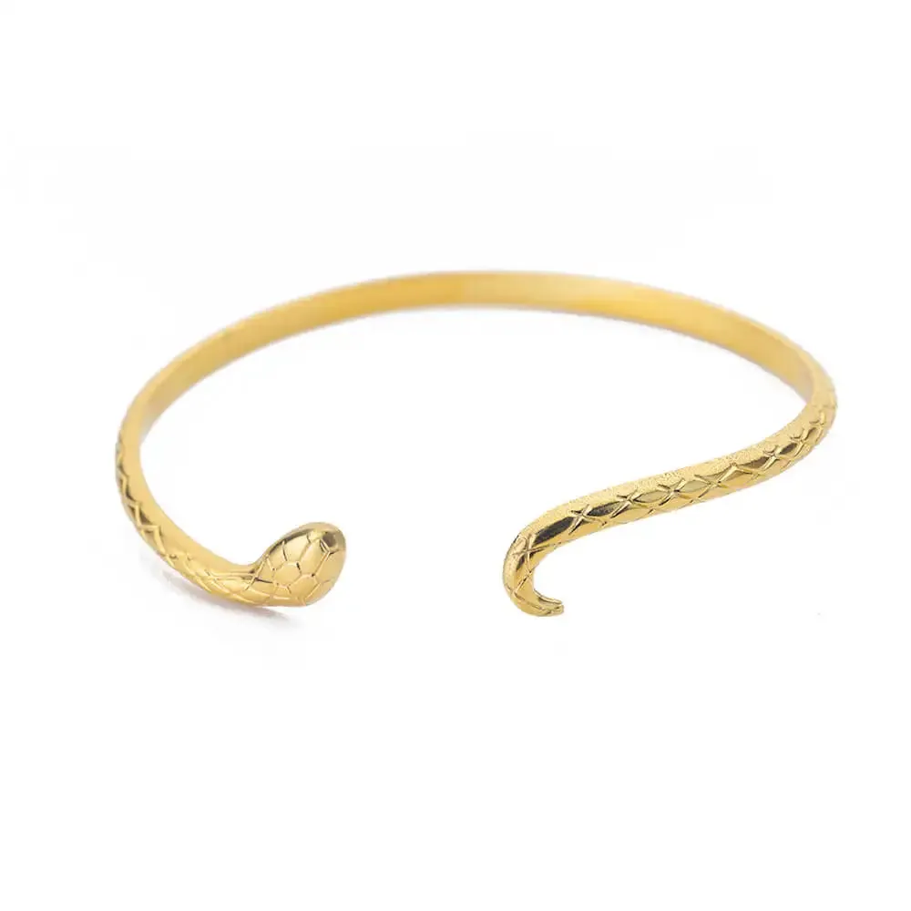 Gold-Plated Stainless Steel Cuff Bracelet for Women