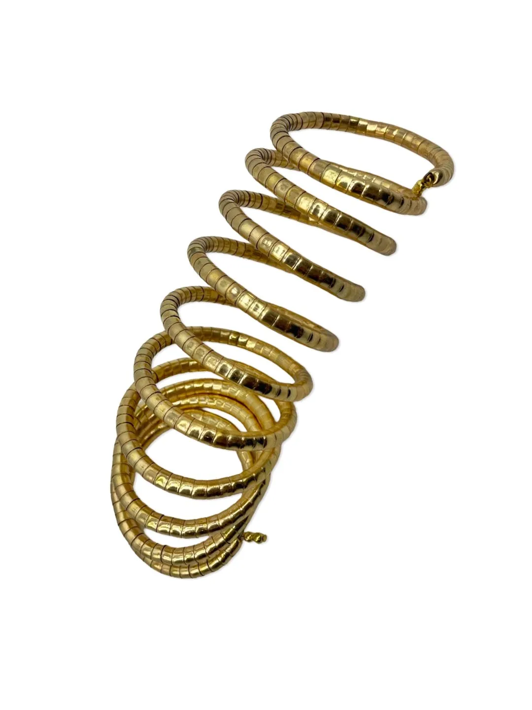 Gold Spring Coil Tribal Spiral Bangle