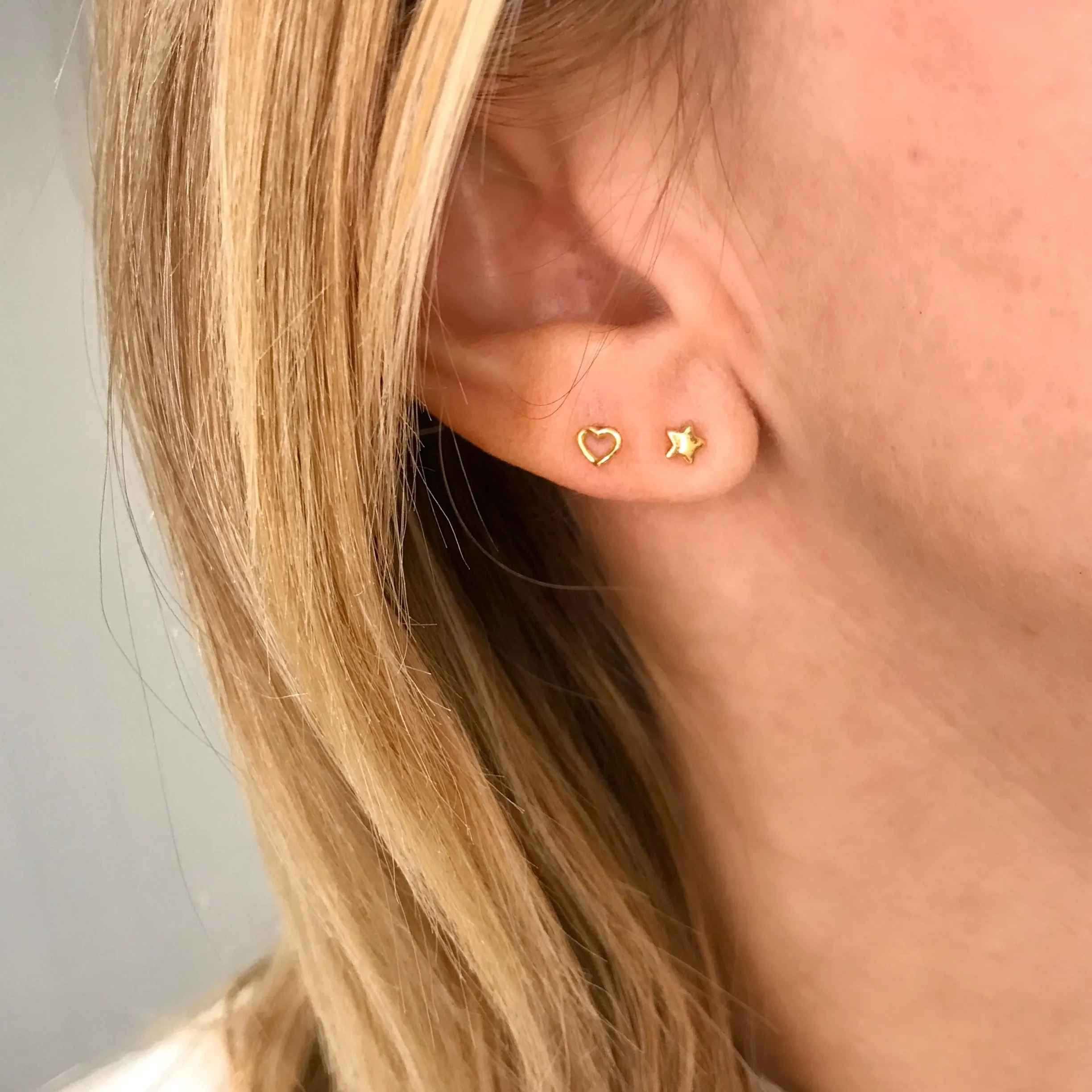 Gold Star Stud Earrings