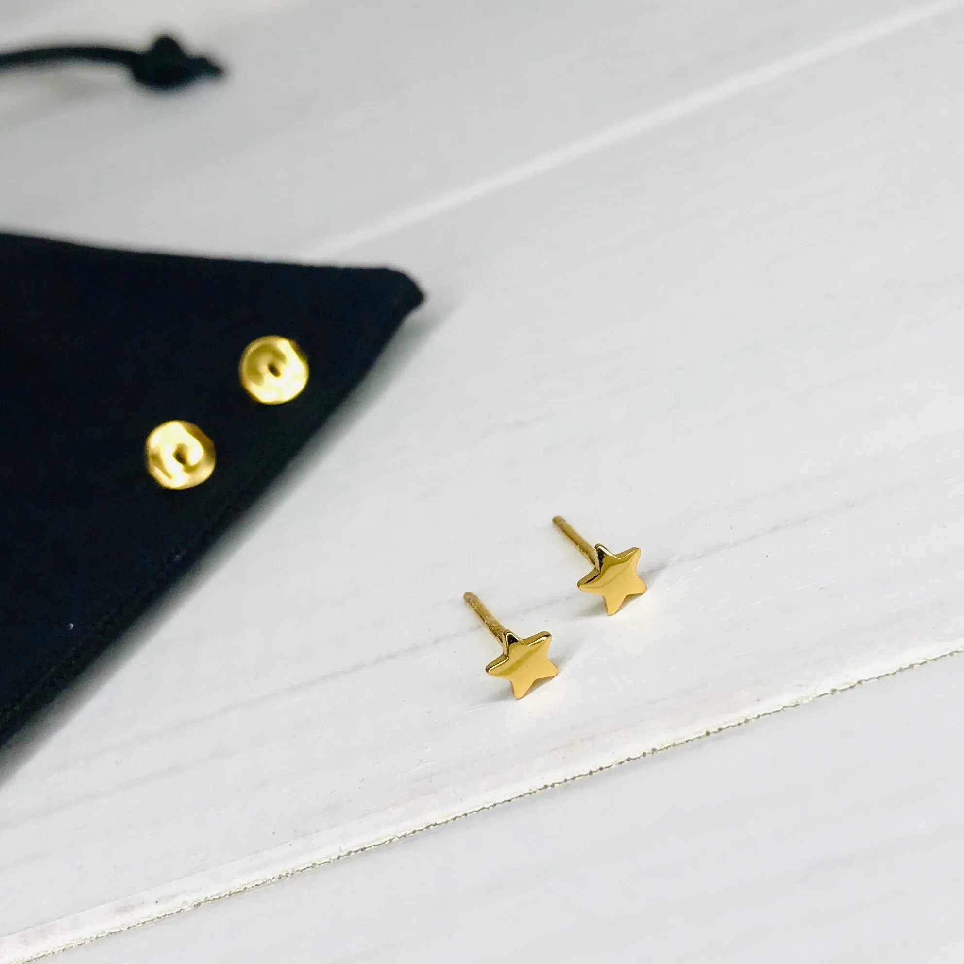 Gold Star Stud Earrings