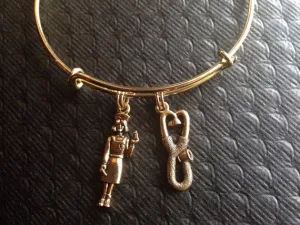 Gold Stethoscope and Nurse Charm Expandable Bracelet Adjustable Bangle Trendy Nurse Gift Handmade in USA