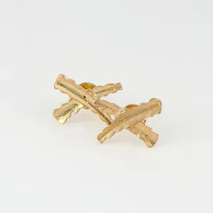 Gold X Stud Earrings