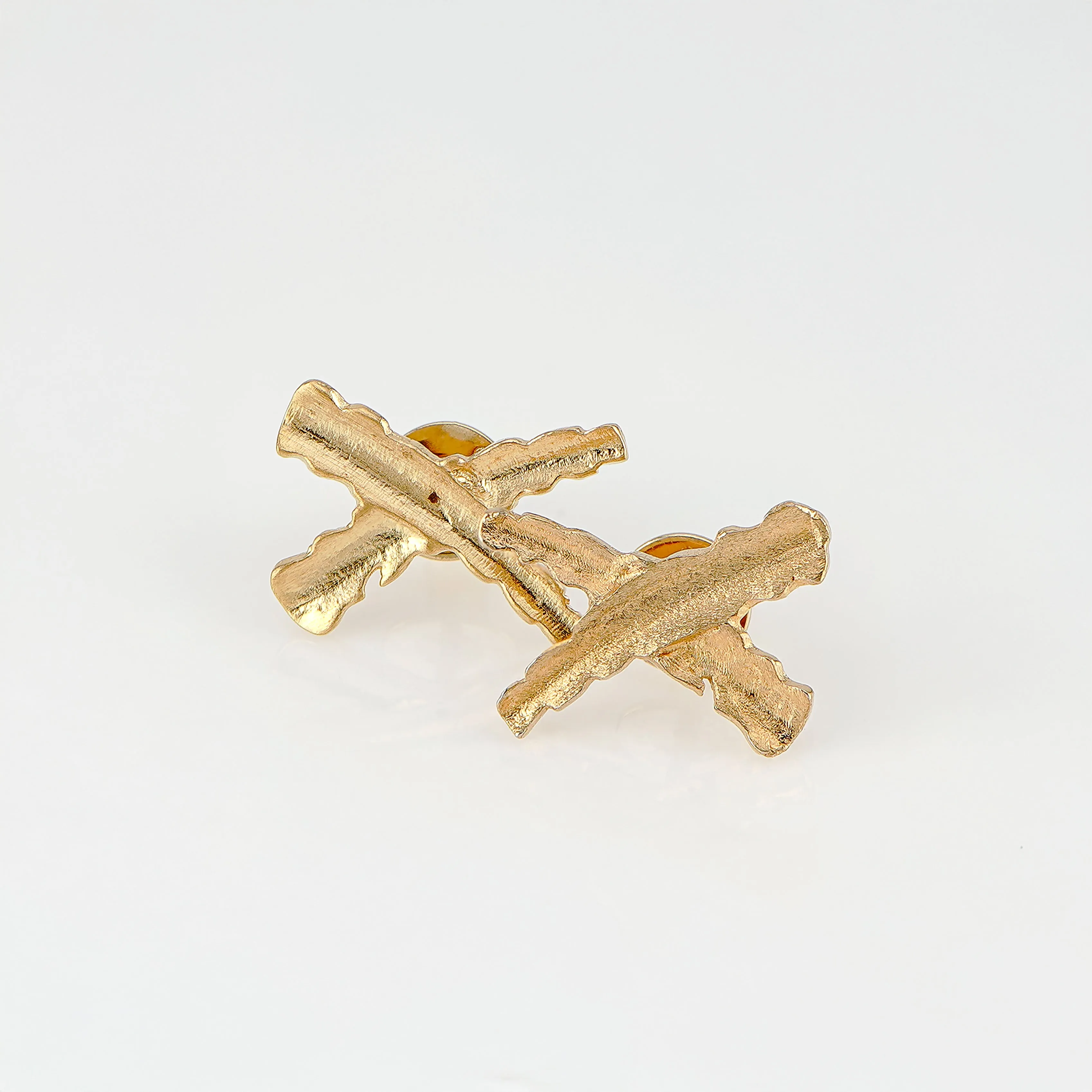 Gold X Stud Earrings