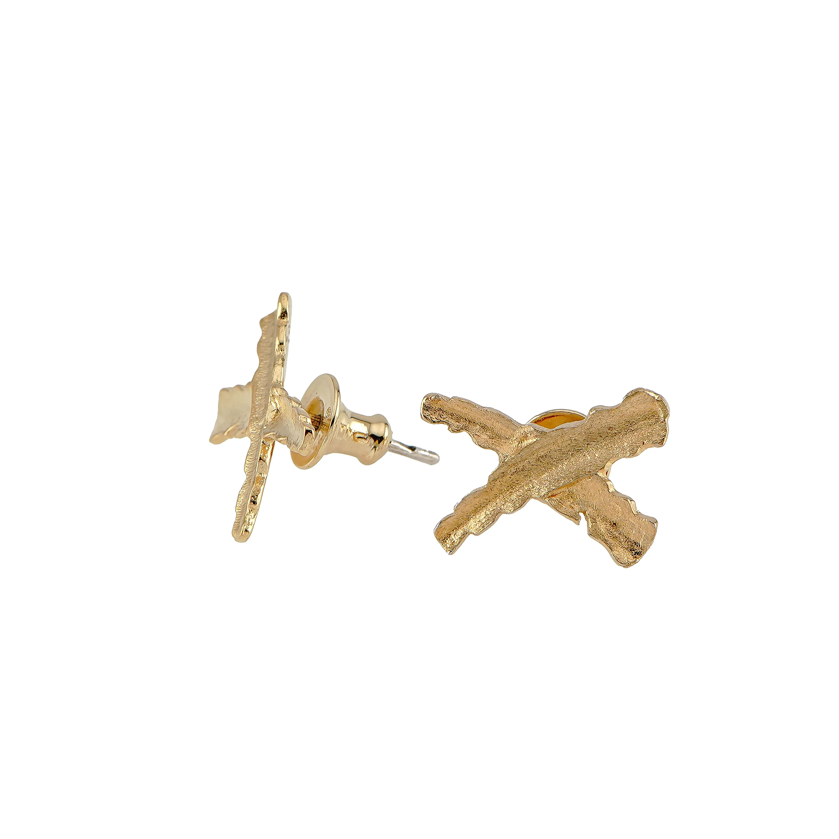 Gold X Stud Earrings