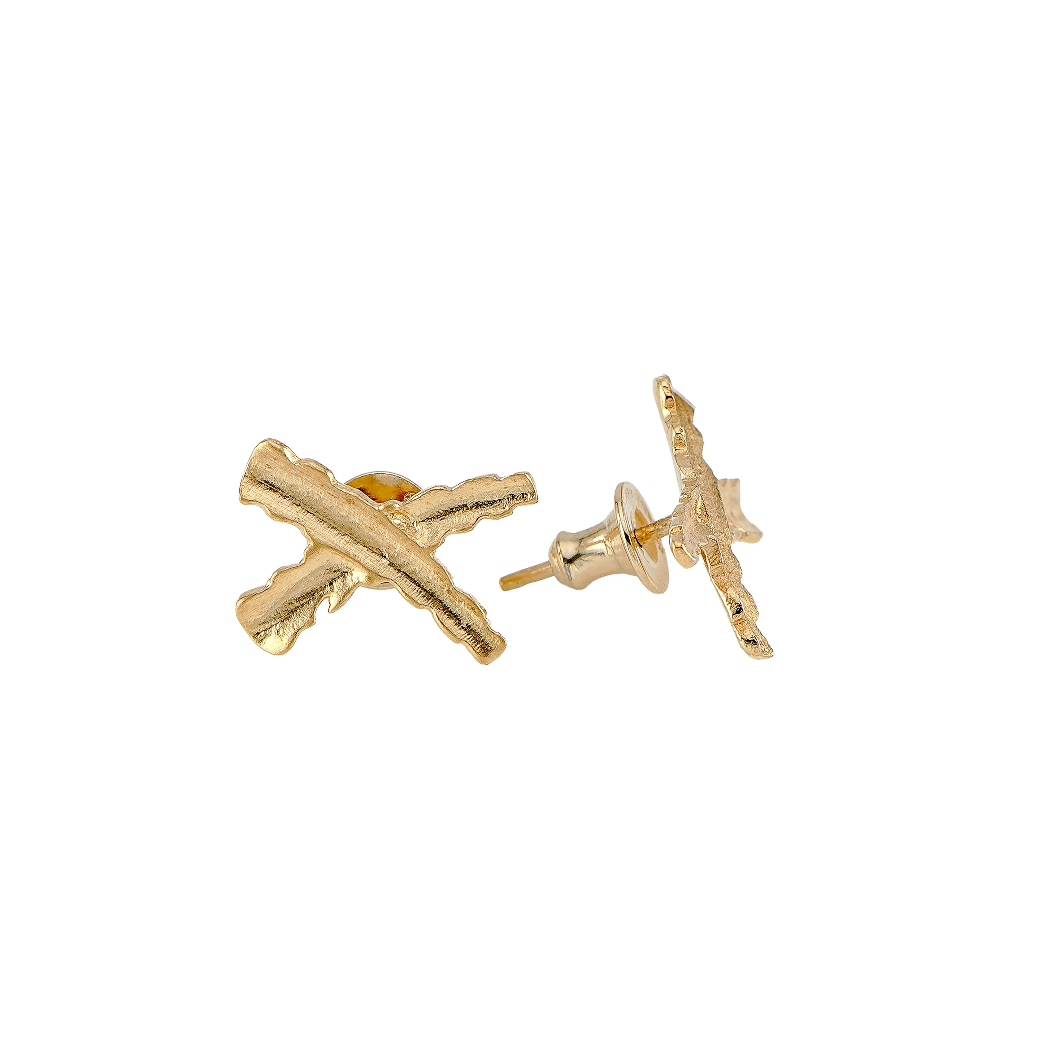 Gold X Stud Earrings
