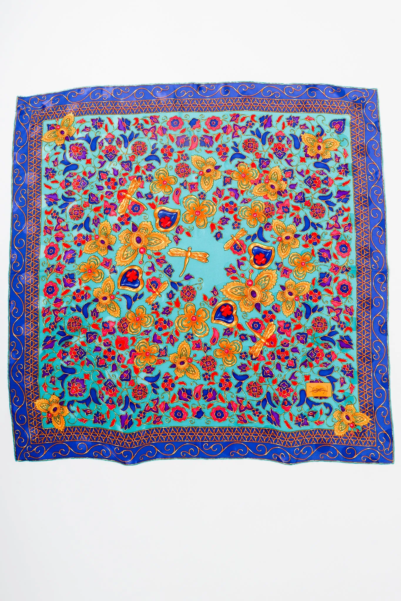 Golden Enamel Butterfly Scarf