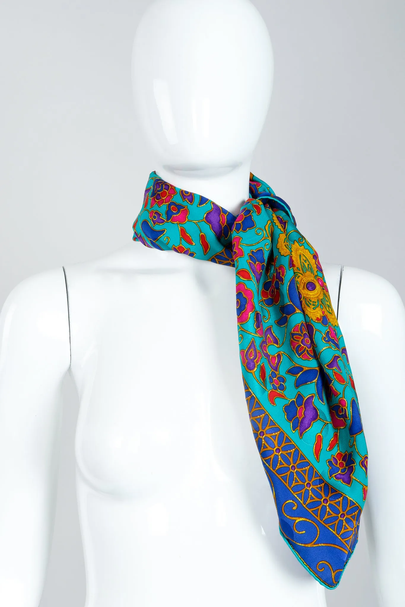 Golden Enamel Butterfly Scarf