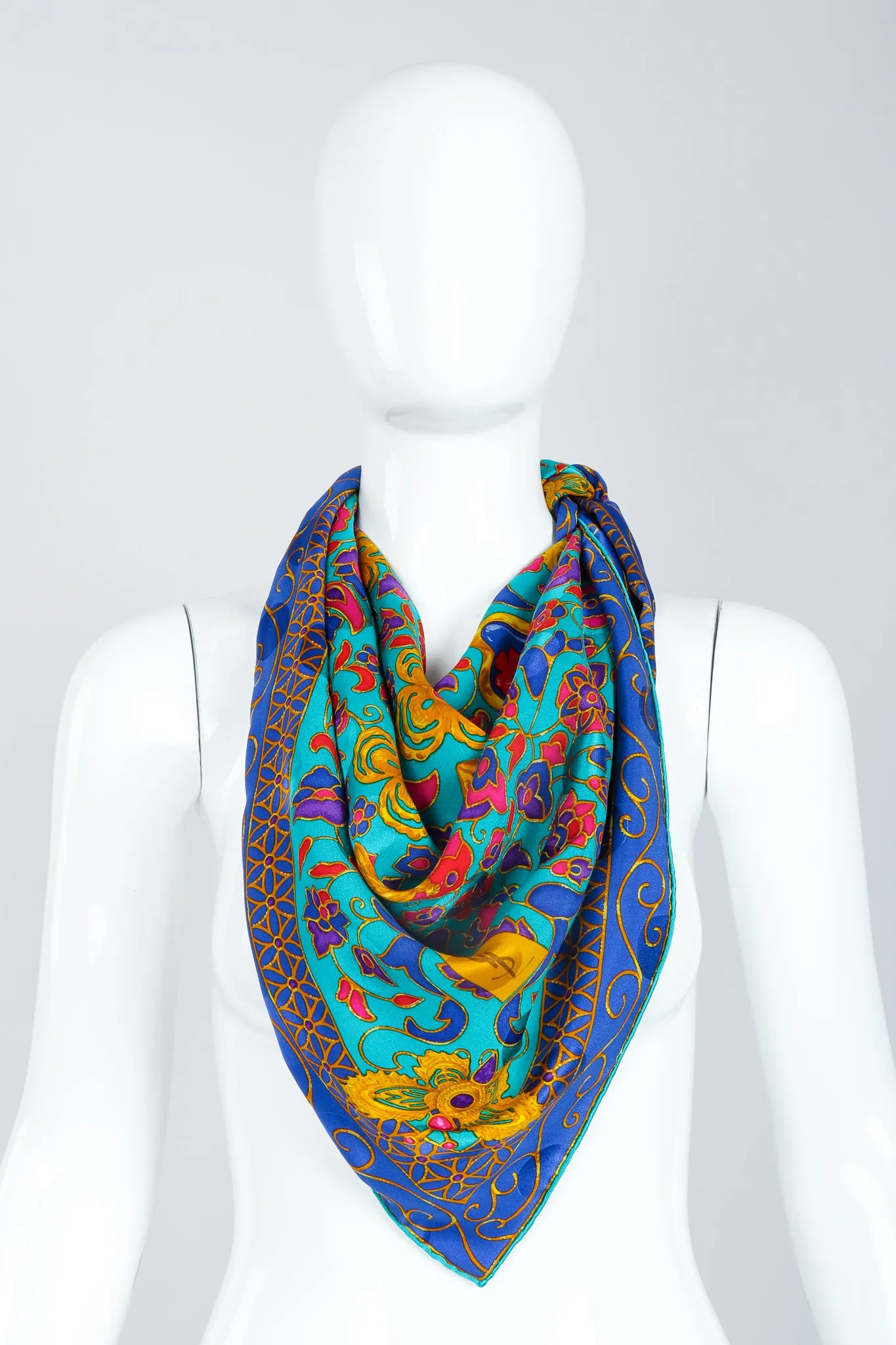 Golden Enamel Butterfly Scarf