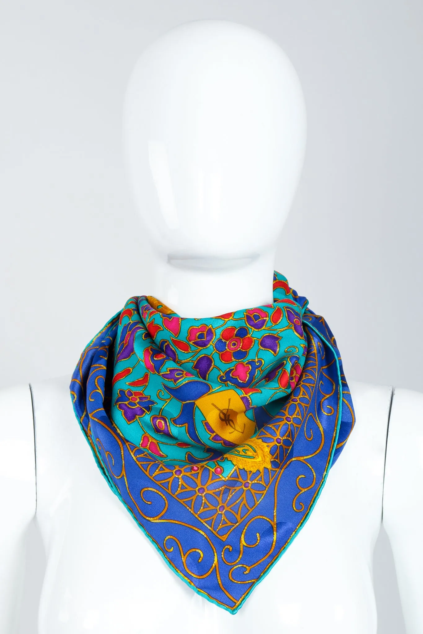 Golden Enamel Butterfly Scarf