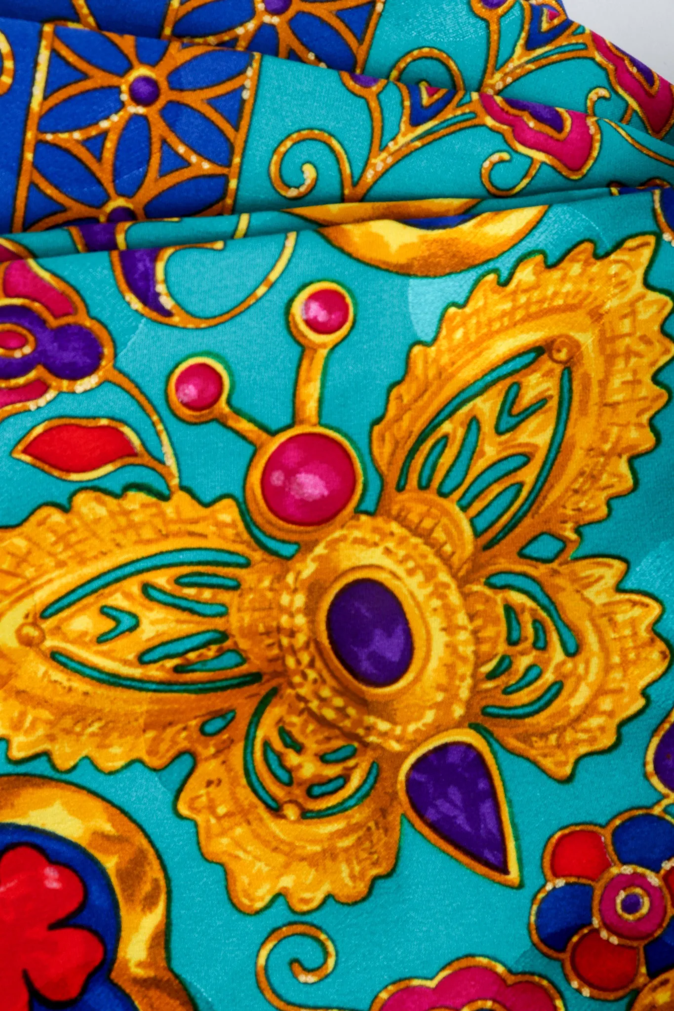 Golden Enamel Butterfly Scarf
