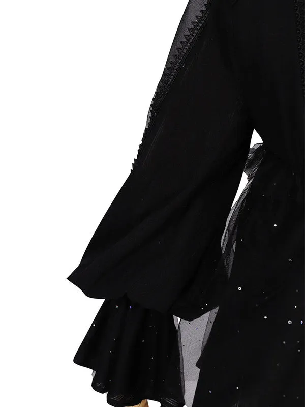 Gothic Lolita Blouses Black Lolita Top Long Sleeves Lace Lolita Shirt