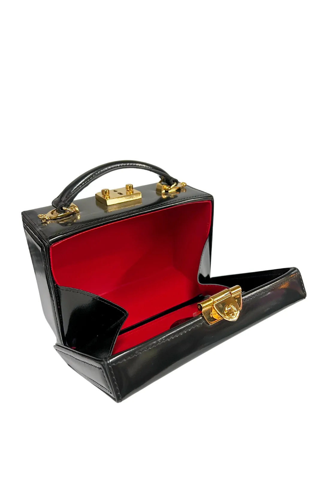 Grace Small Box Bag | Black and Crystal Brooches