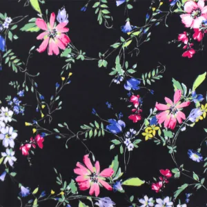Green-Black Multi Famous Designer Floral print Rayon Chiffon Woven Fabric
